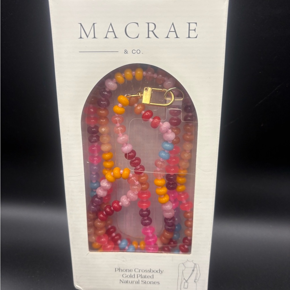 Macrae Multicolor Beaded Phone Crossbody with Gold Plated Clip